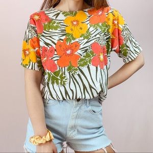 ⭐️ VINTAGE ⭐️ 80's OHI 100% Cotton Short Sleeve